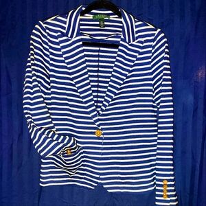 Ralph Lauren Blue & White Nautical striped Blazer.